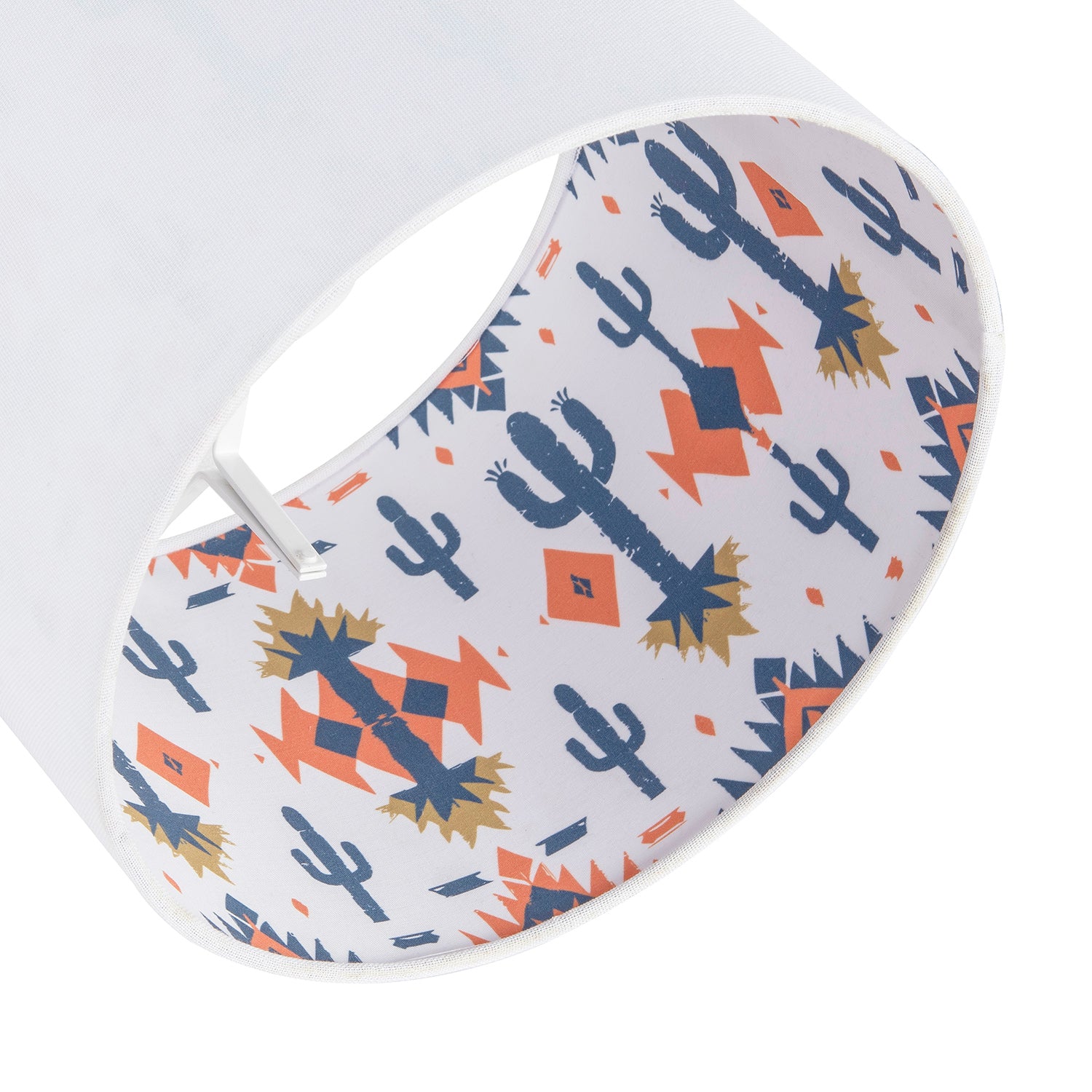 Western Cactus Themed White Linen Lamp Shade with Inner Vibrant Print Image 5
