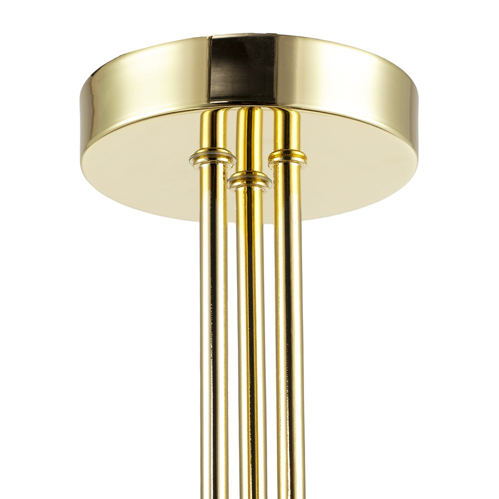Modern Polished Gold Plated Ceiling Light Fitting with Swirl Glass Image 8