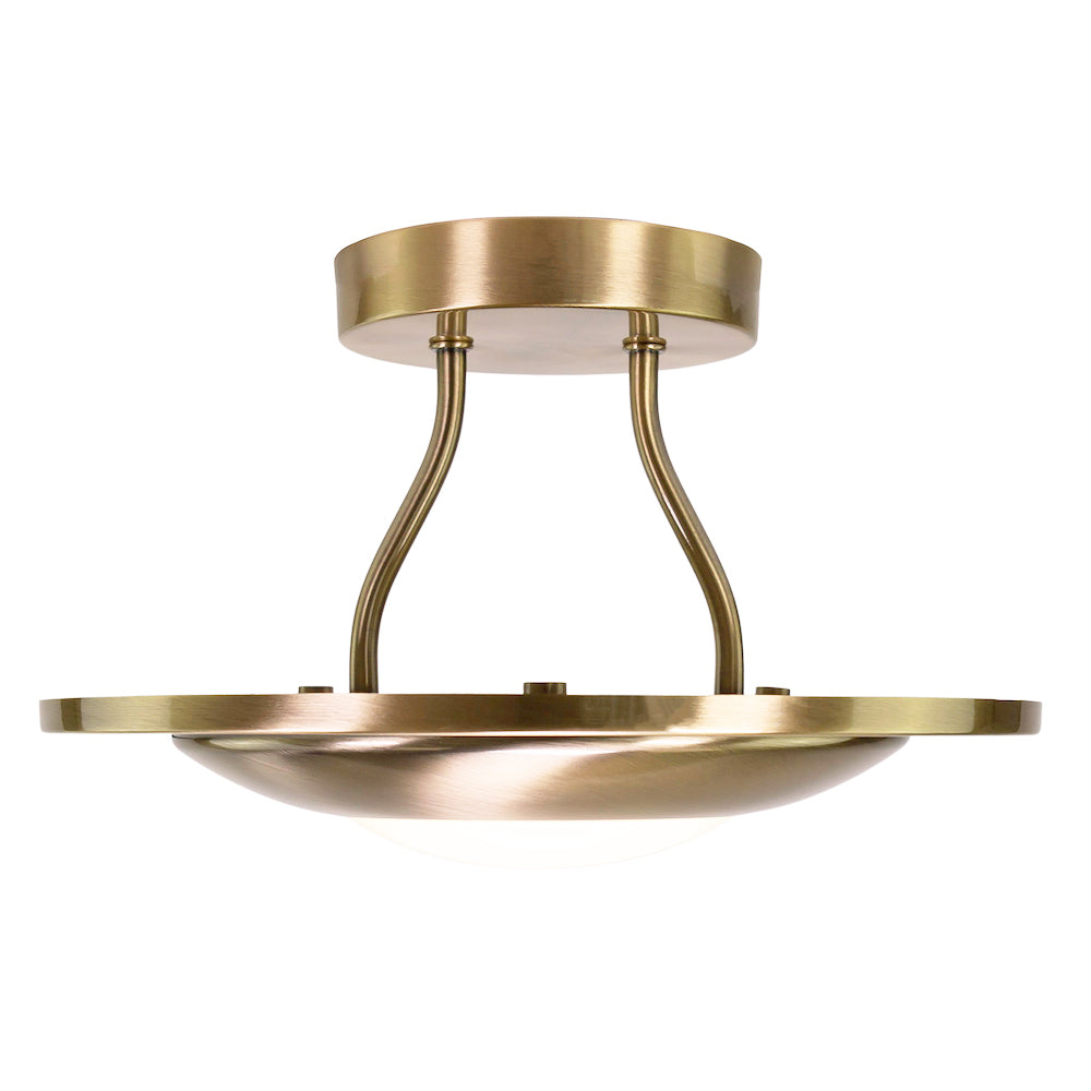 Modernistic Semi Flush Eco Friendly LED Ceiling Light Fitting in Antique Brass Image 6