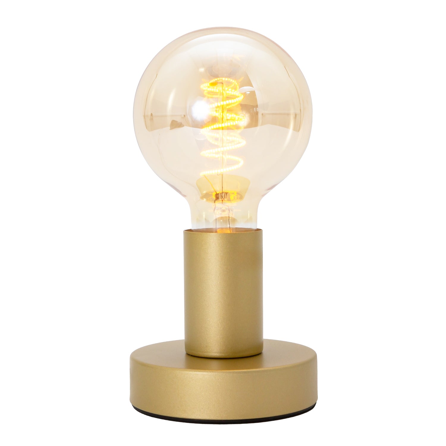 Satin Gold Bulb Holder Table Lamp to Showcase Vintage Filament Bulbs Image 4