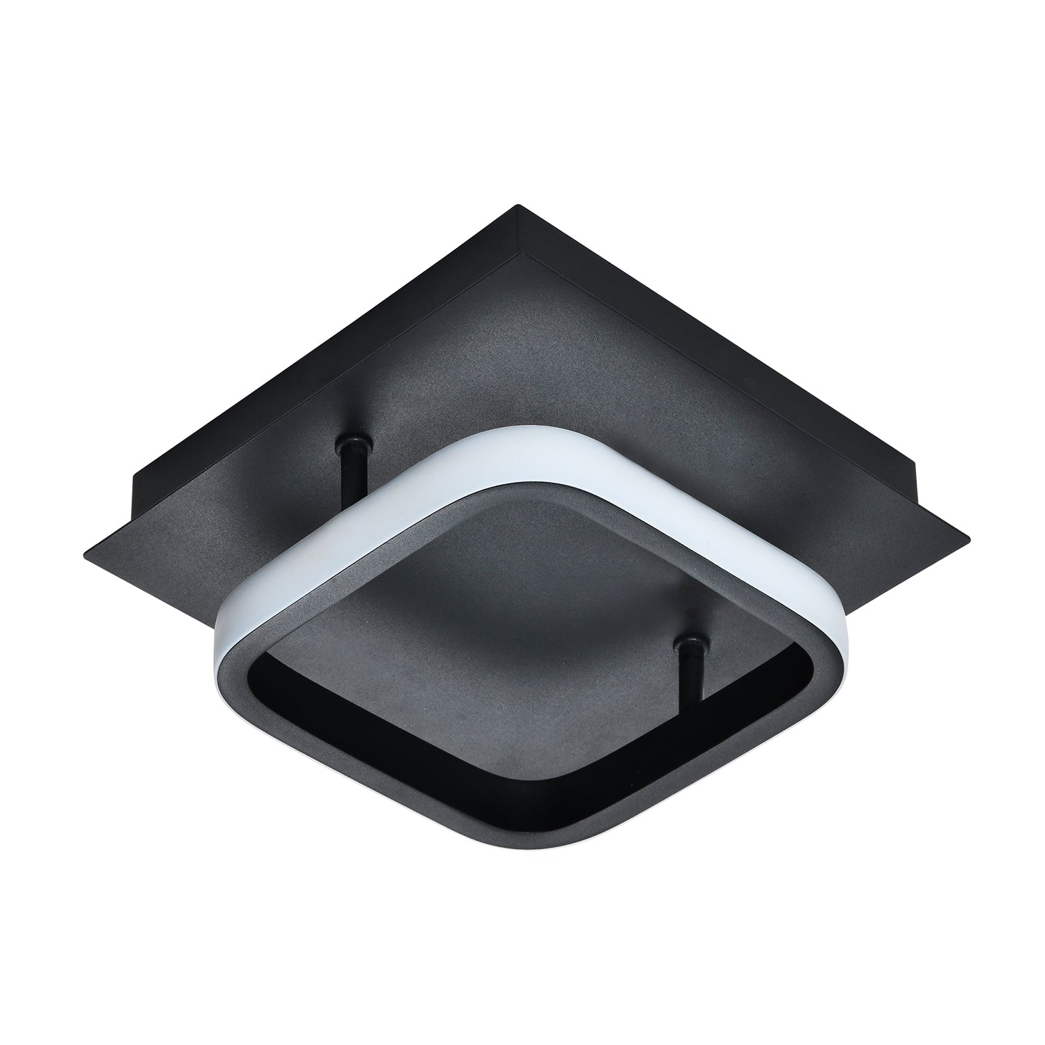 Modern Designer Square Strip 3000k LED Ceiling Lighting Fitting in Matte Black Image 2