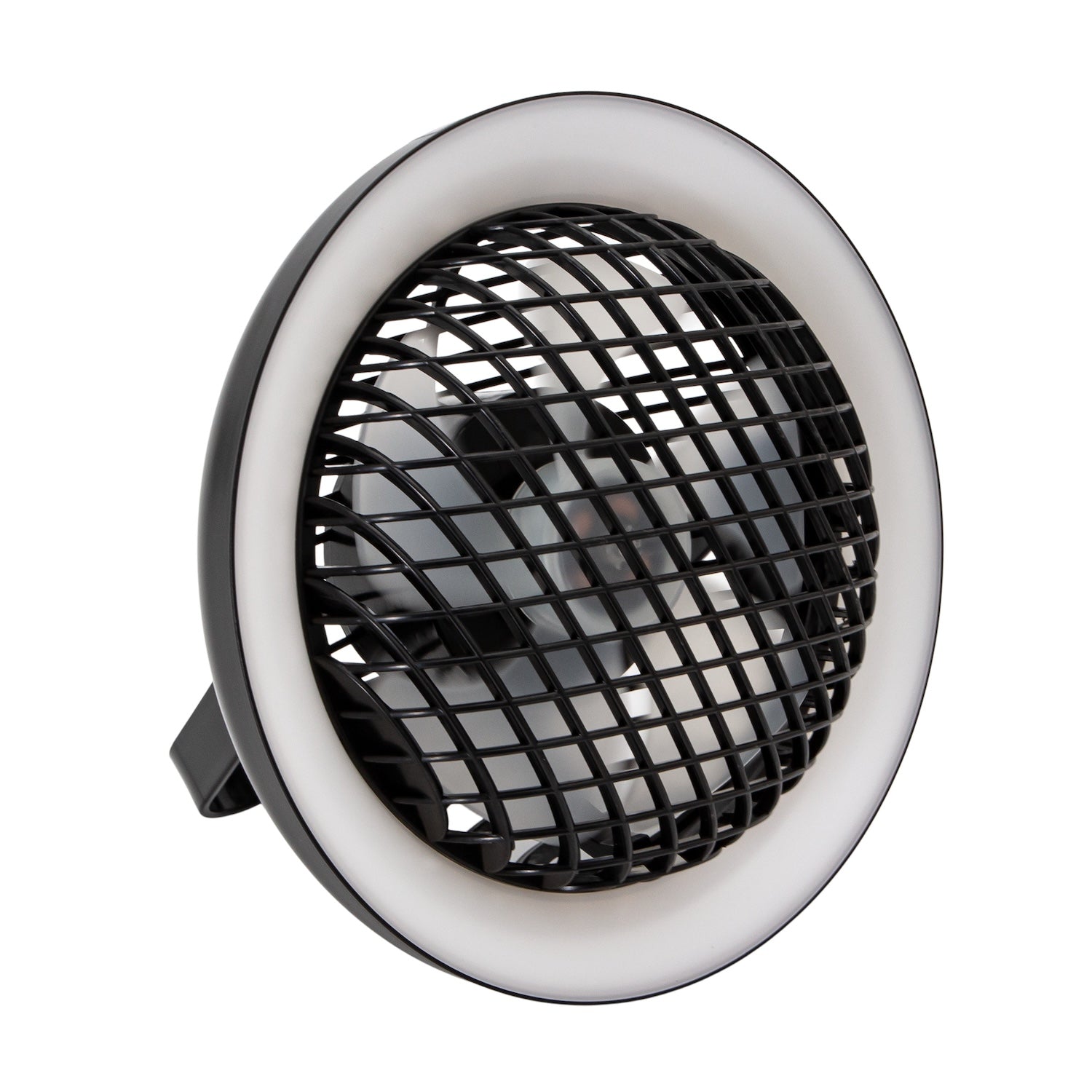 Black Rechargeable 3 Speed Desk Fan with LED Dimmable Ring Light Image 8