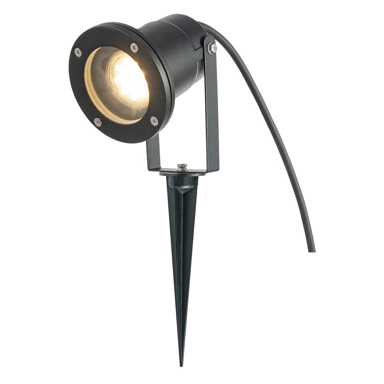 Outdoor Garden 240v Spike Light in Matte Black with 2m Cable and Modern Design Image 2