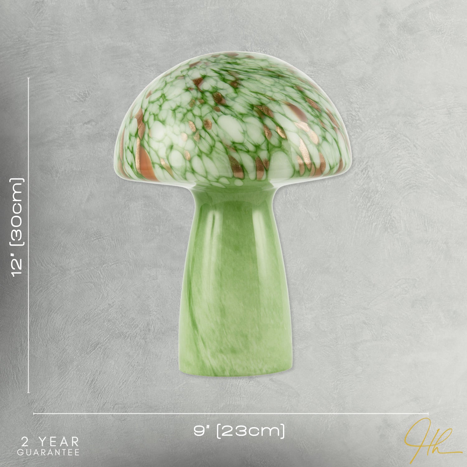 Retro Italian Designed Green Glass Mushroom Lamp with Copper Flecks Image 7
