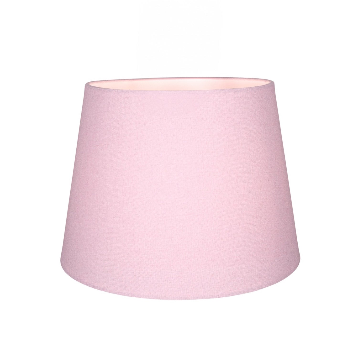 Traditional 6 Inch Light Soft Pink Linen Drum Clip-On Lamp Shade 40w Maximum Image 2