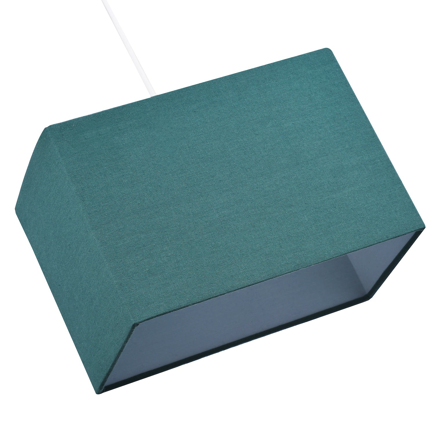 Contemporary and Stylish Forest Green Linen Fabric Rectangular Lamp Shade Image 4