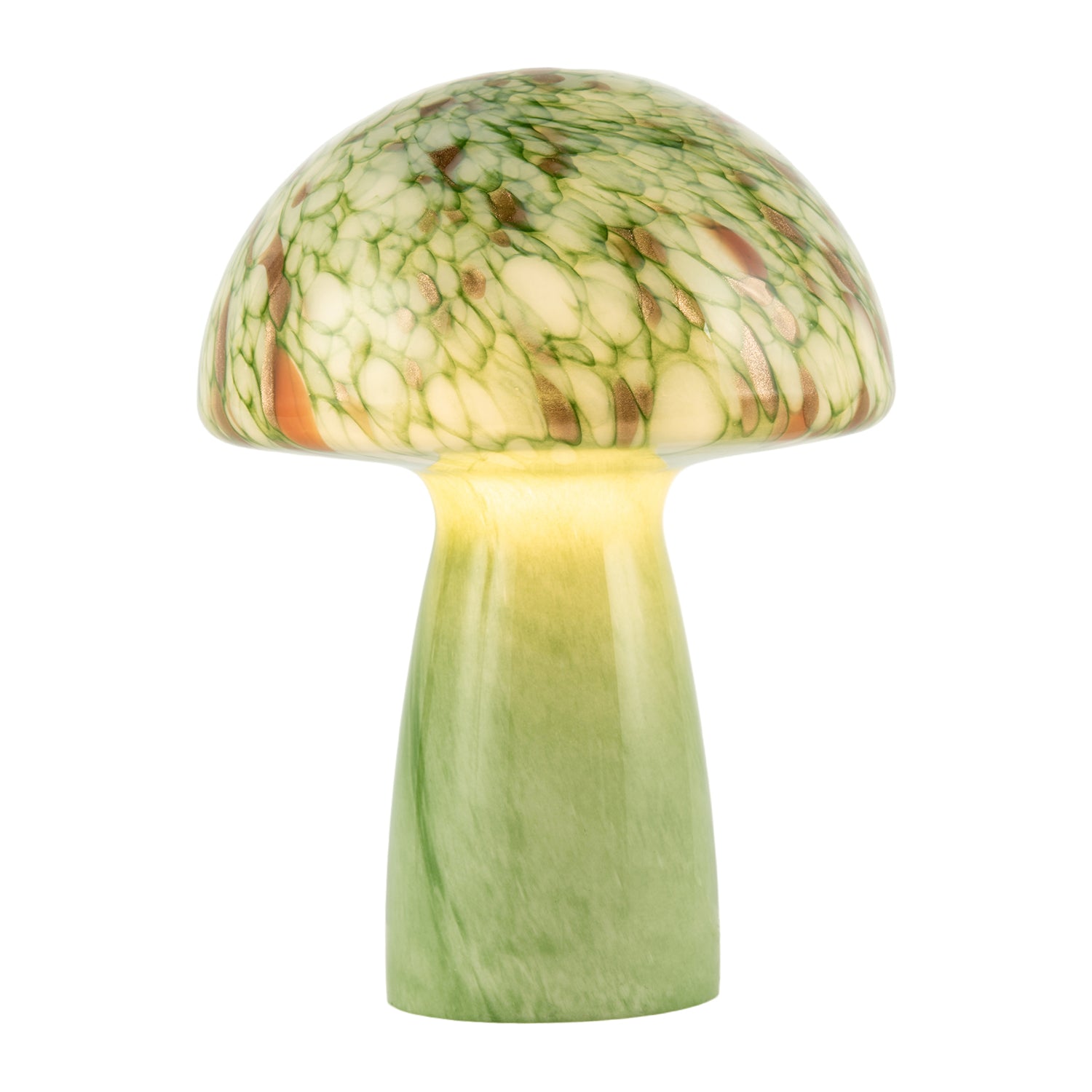 Retro Italian Designed Green Glass Mushroom Lamp with Copper Flecks Image 2