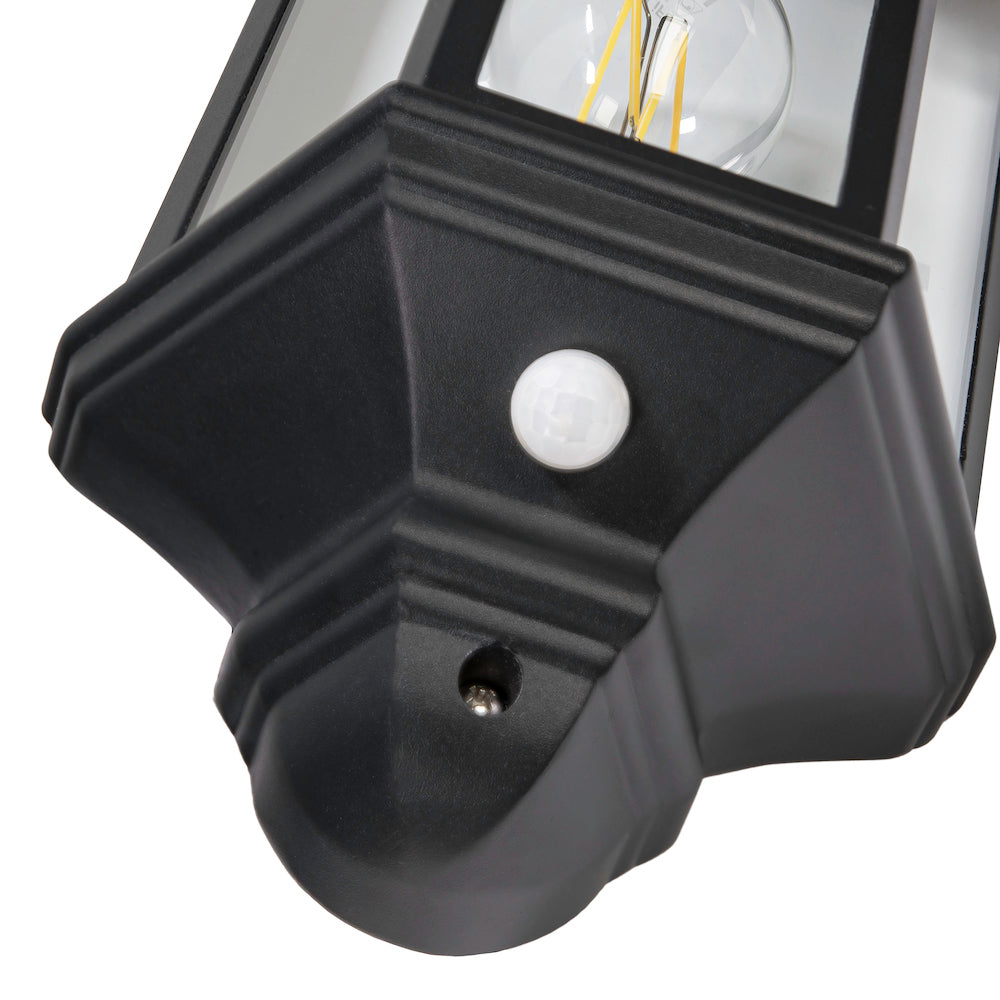 Traditional PIR Sensor Outdoor Wall Light with Matt Black Metal Die-Cast Frame Image 3