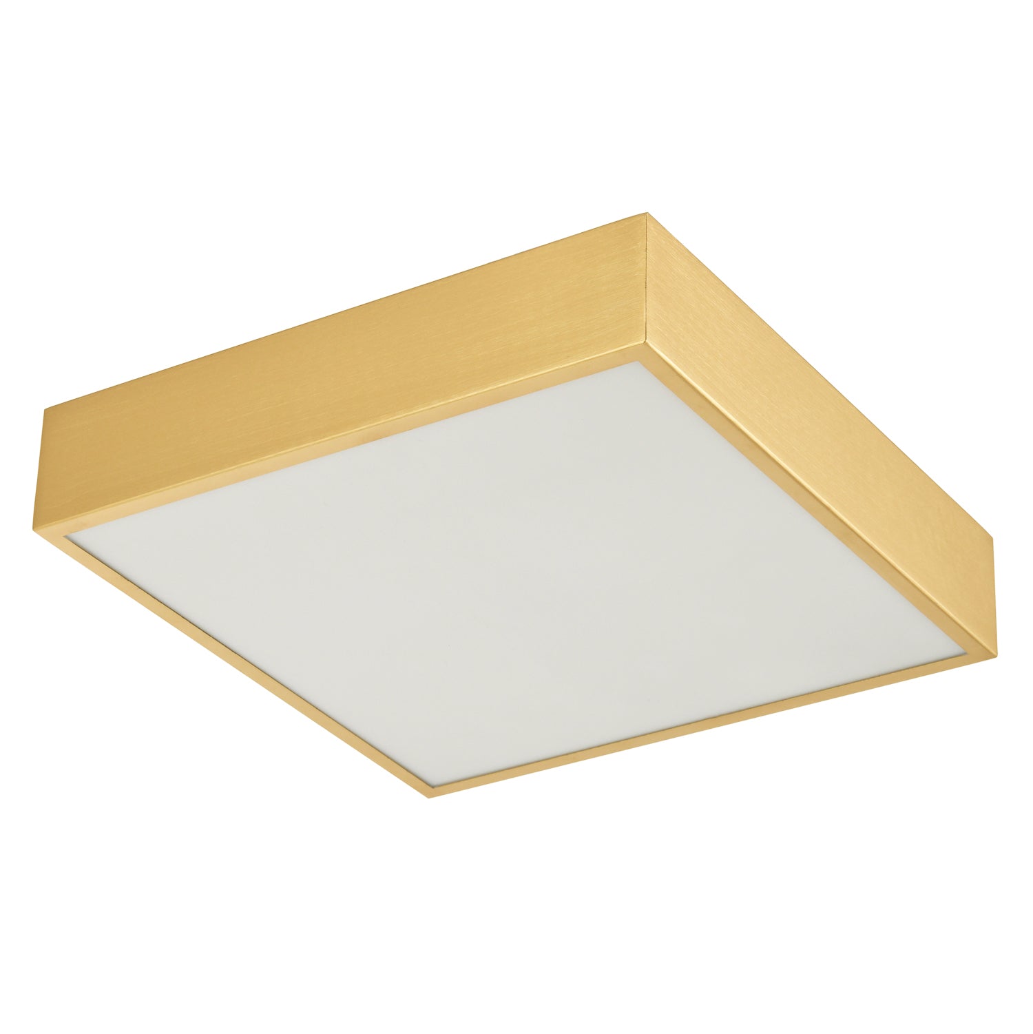 Modern 25w LED Flush Square Ceiling Light in Brushed Gold with Opal Diffuser Image 2