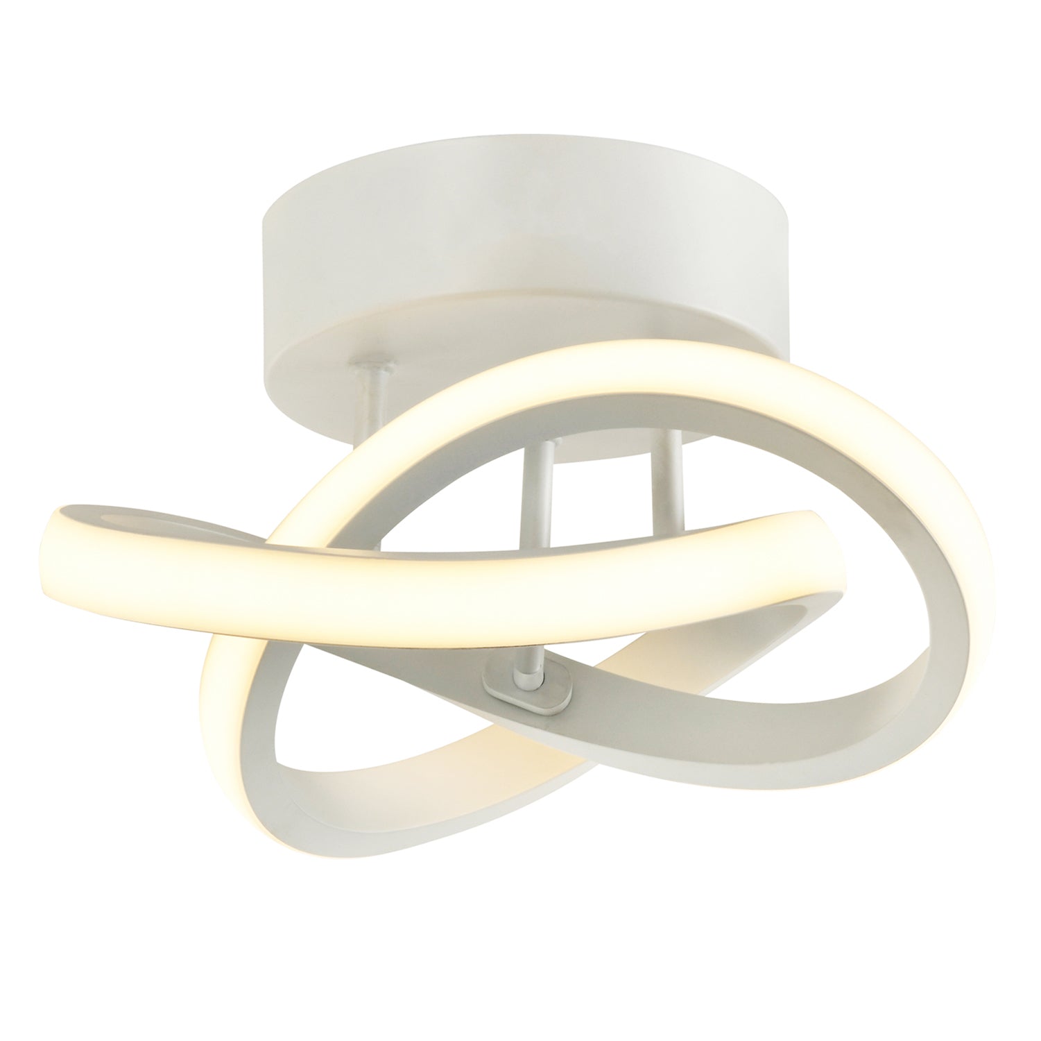 Modern LED White Ceiling Light with Swirl Thick Metal Strip Creates 1253 Lumens Image 1