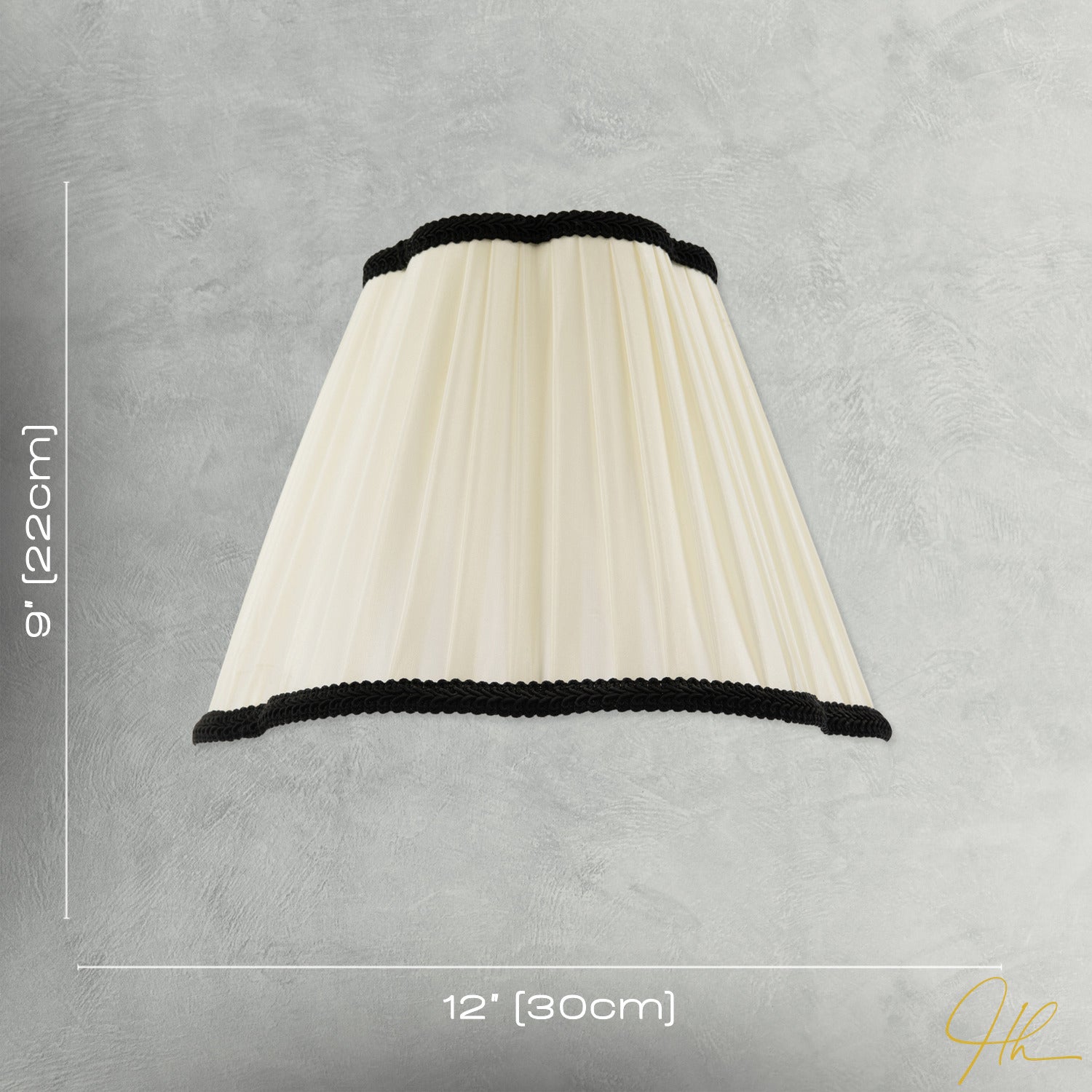 Ivory White Victorian Pleated Faux Silk Lamp Shade with Black Trims Image 7