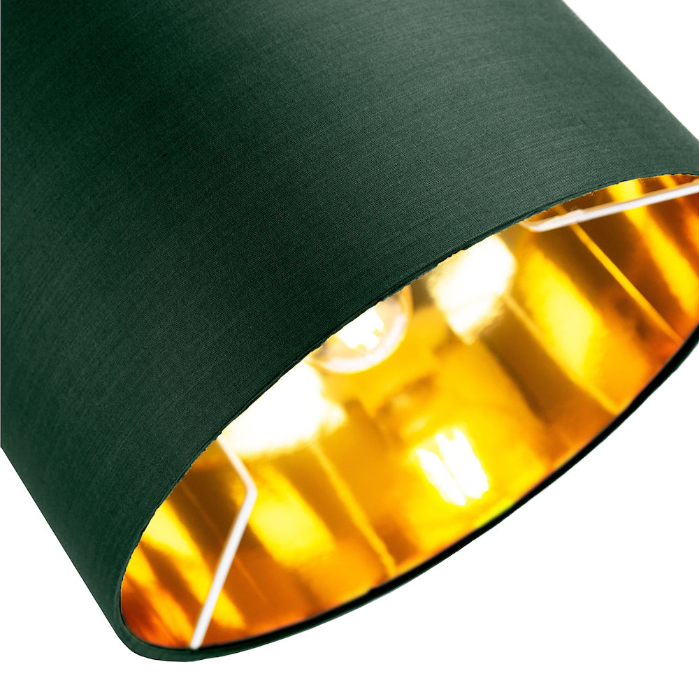 Contemporary Green Cotton 10" Table/Pendant Lamp Shade with Shiny Copper Inner Image 3