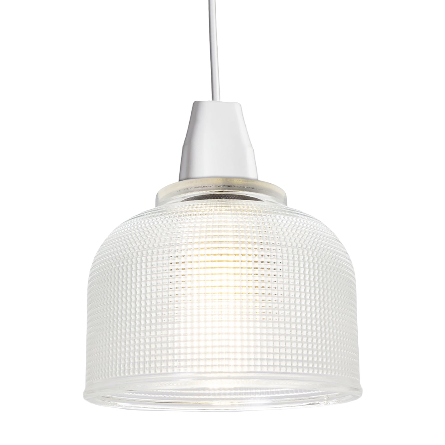 Modern Domed Transparent Etched Glass Pendant Lighting Shade - 15cm Image 1