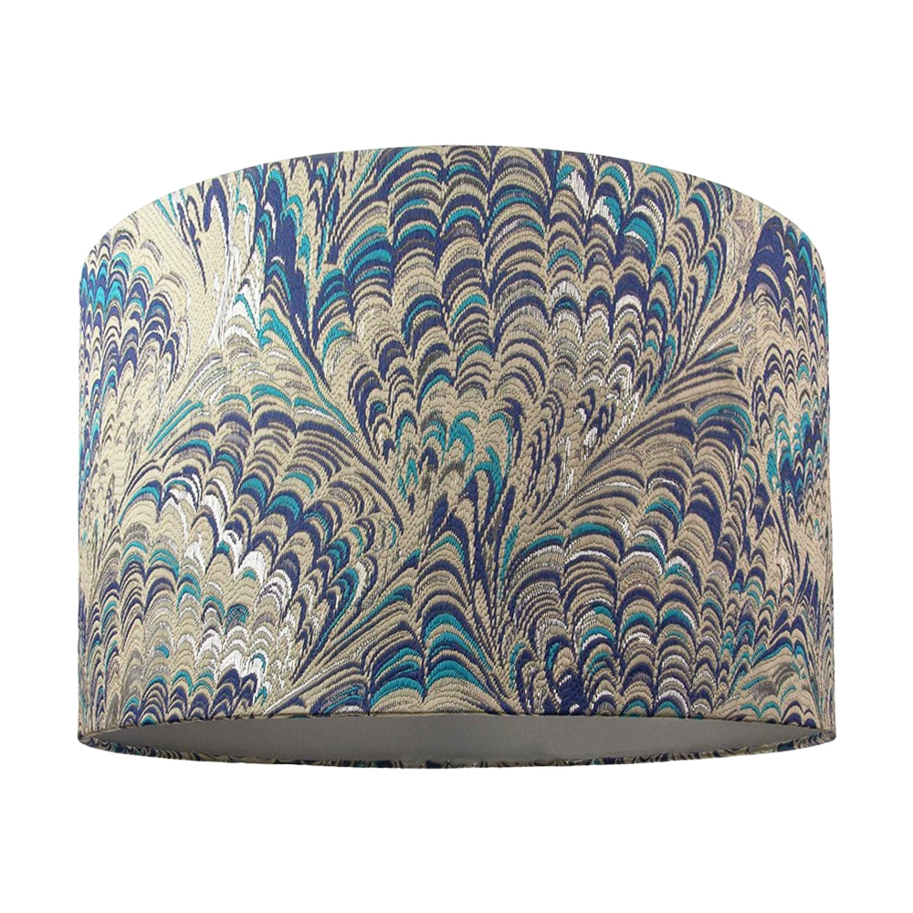 Contemporary and Vivid Peacock Print 35cm Table/Pendant Lampshade in Soft Cotton Image 1