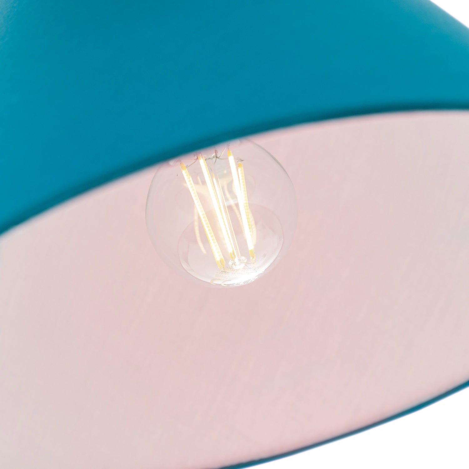 Traditional 8 Inch Vivid Teal Cotton Fabric Coolie Lamp Shade Image 2