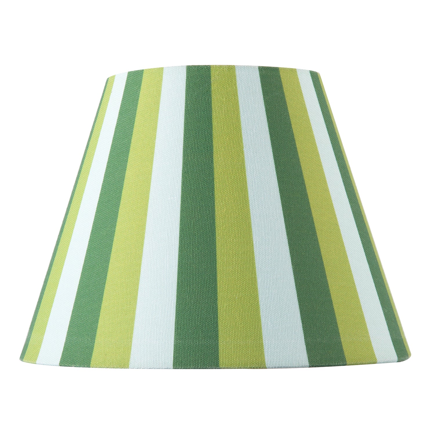 Multi Green Tone Striped Linen Coolie Lamp Shade with Cotton Inner Image 4