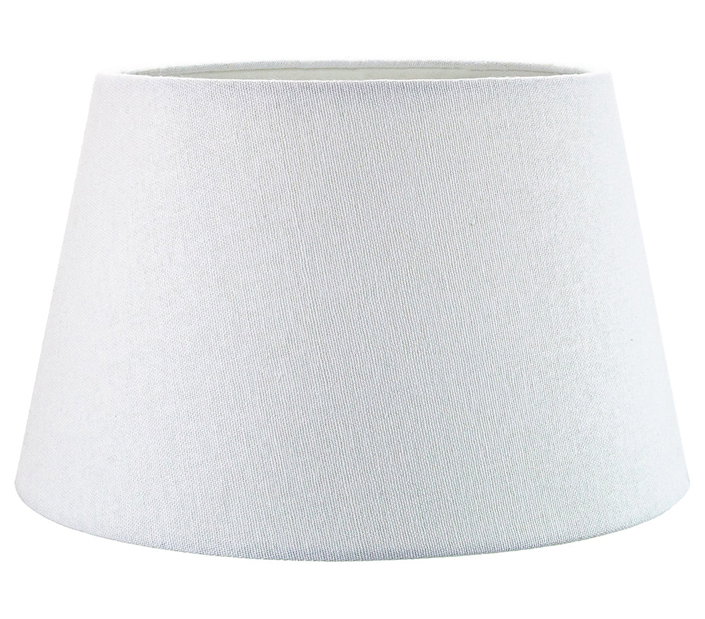 Traditional 14 Inch White Linen Fabric Drum Table/Pendant Lampshade 60w Maximum Image 1