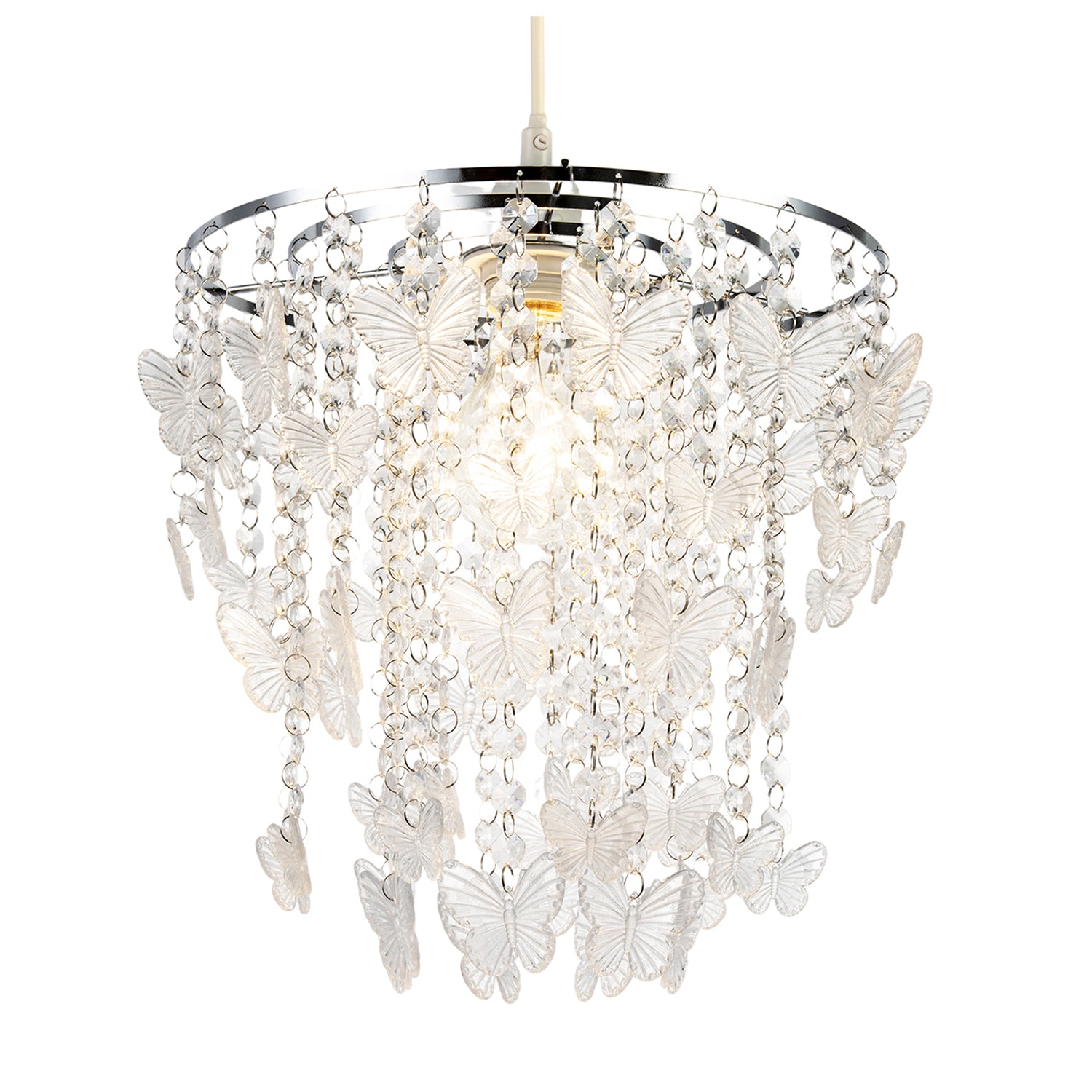 Modern Butterfly Inspired Pendant Shade with Cascading Acrylic Strands Image 2
