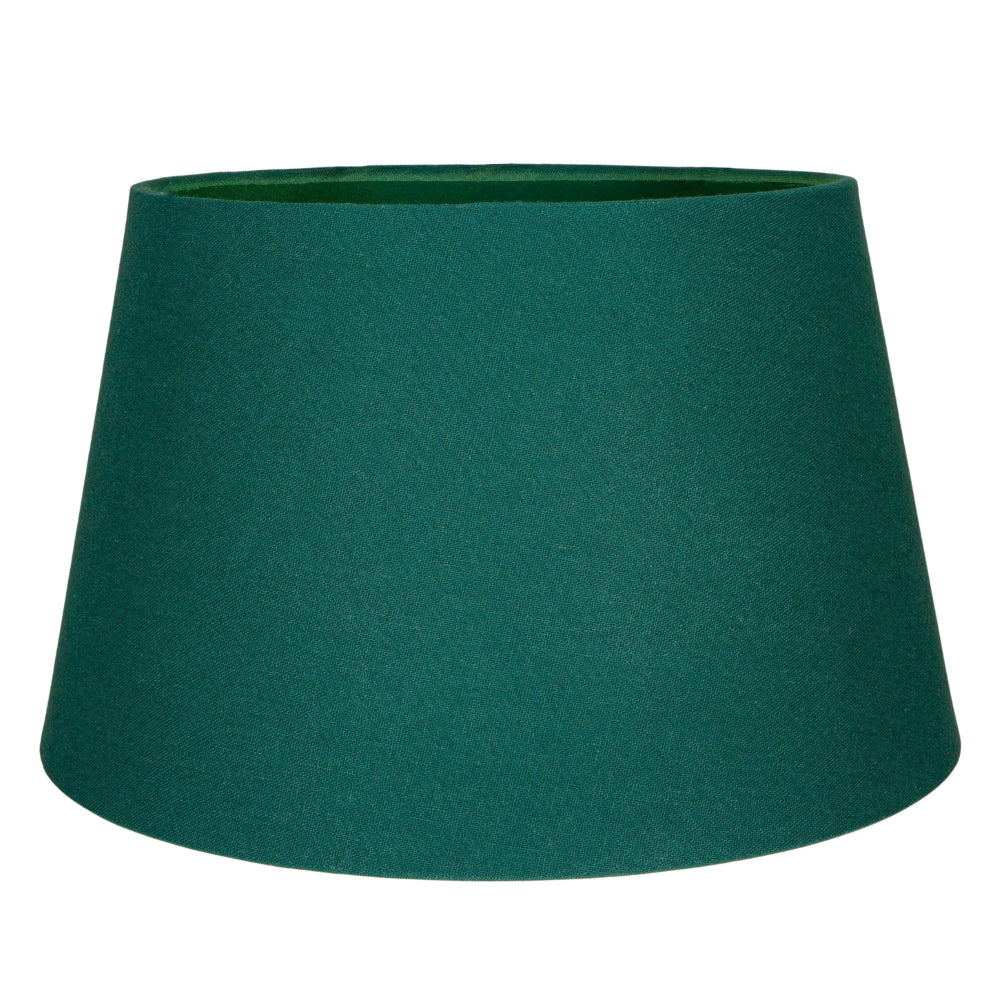 Traditional 30cm Forest Green Linen Fabric Drum Table/Pendant Shade 60w Maximum Image 1