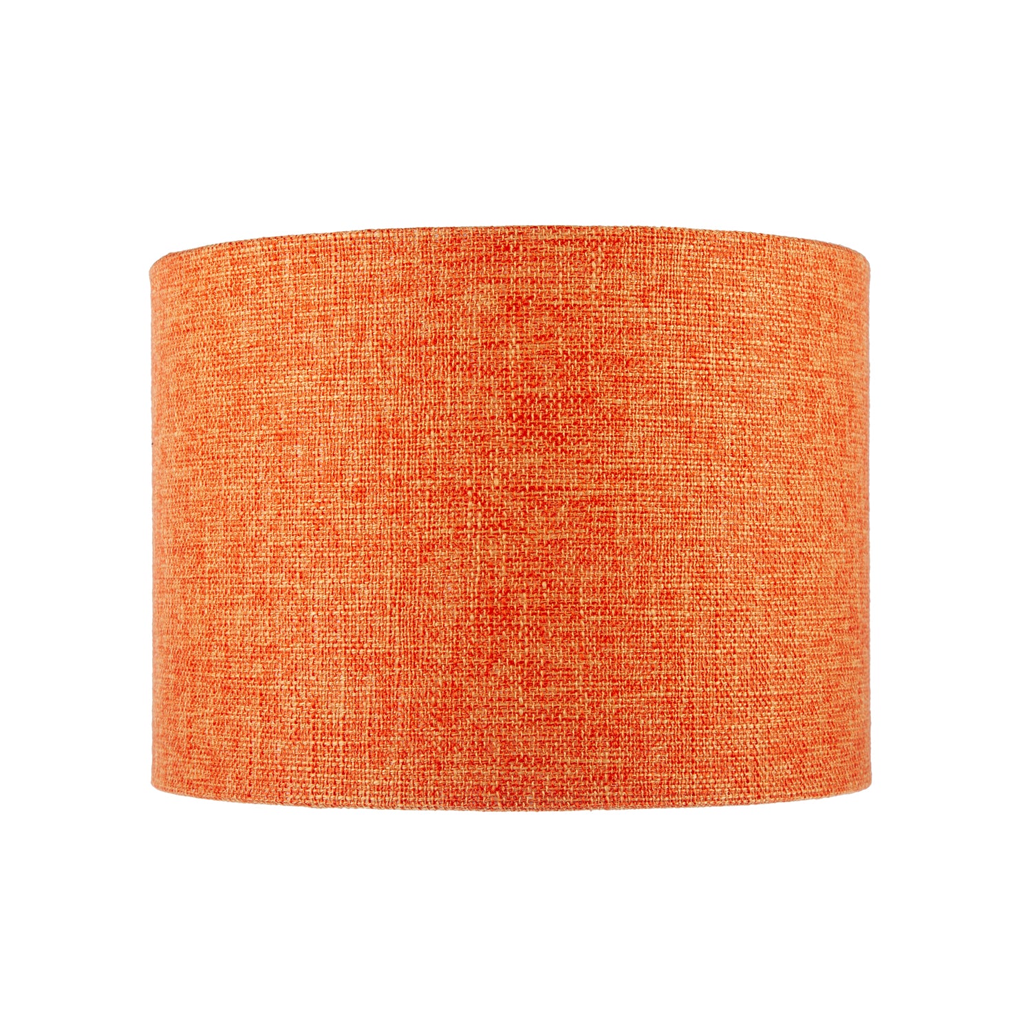 Contemporary and Sleek Orange Natural Linen Fabric Drum Lamp Shade Image 5