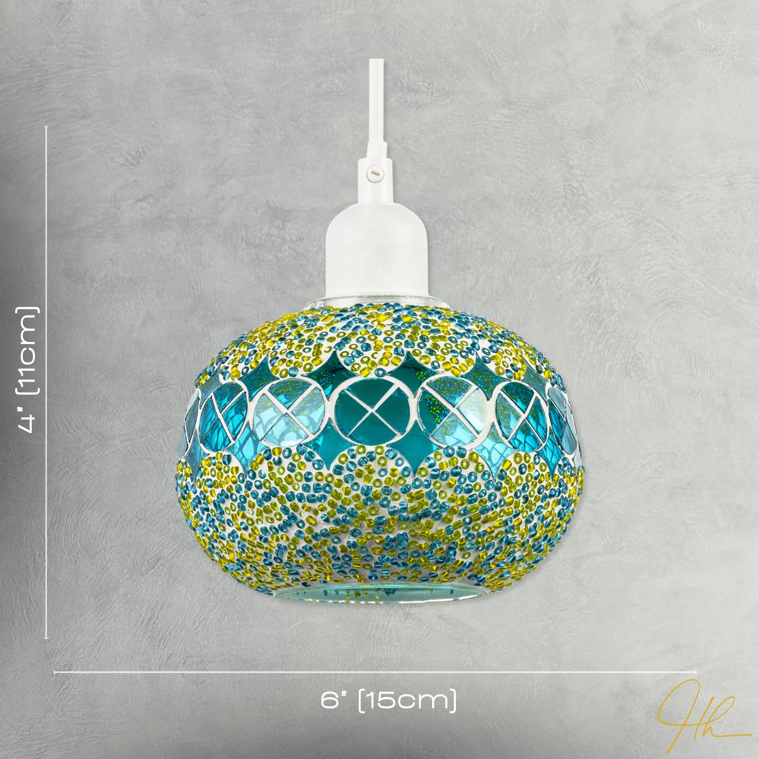 Glass Globe Mosaic Ceiling Pendant Lighting Shade with Rounded Shape Image 7