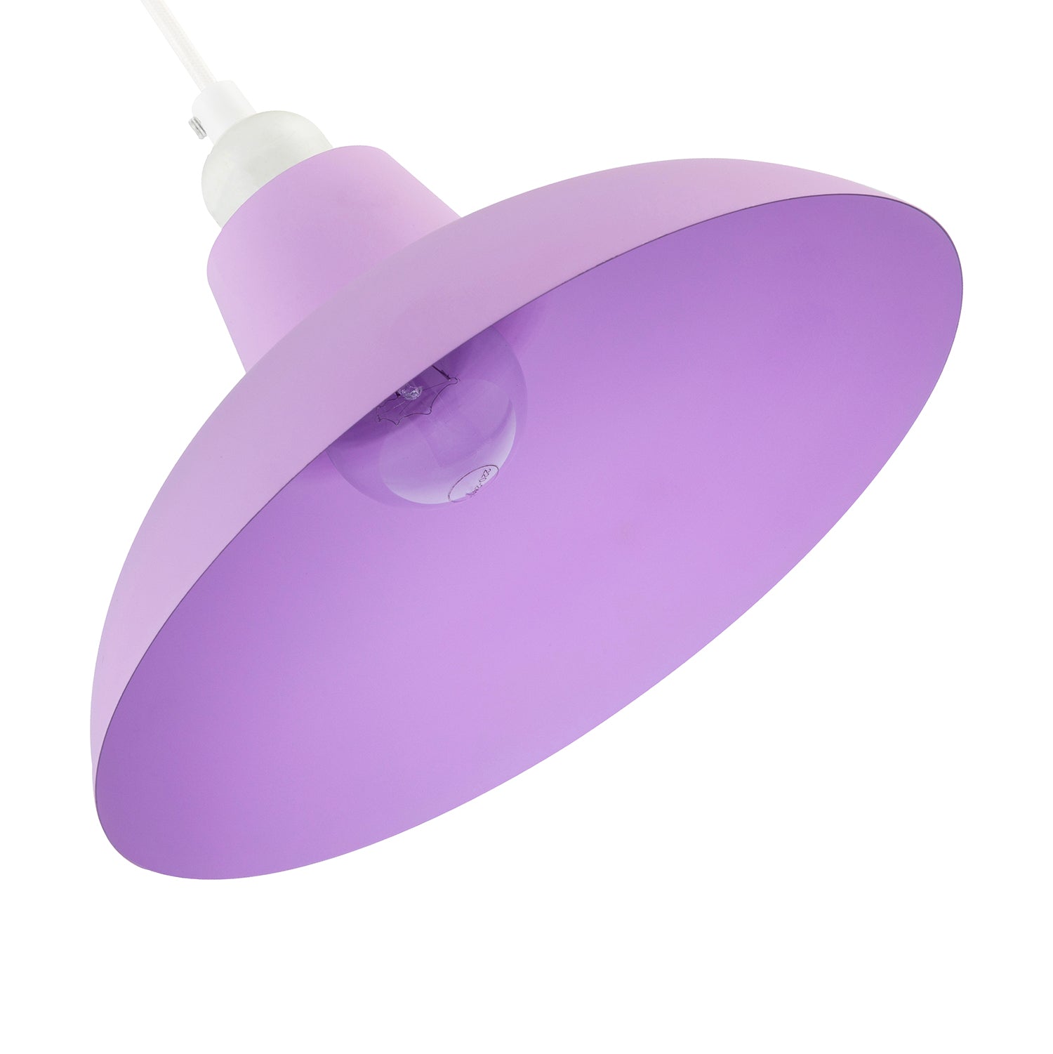 Industrial Retro Designed Matte Lilac Curved Metal Pendant Light Shade Image 4