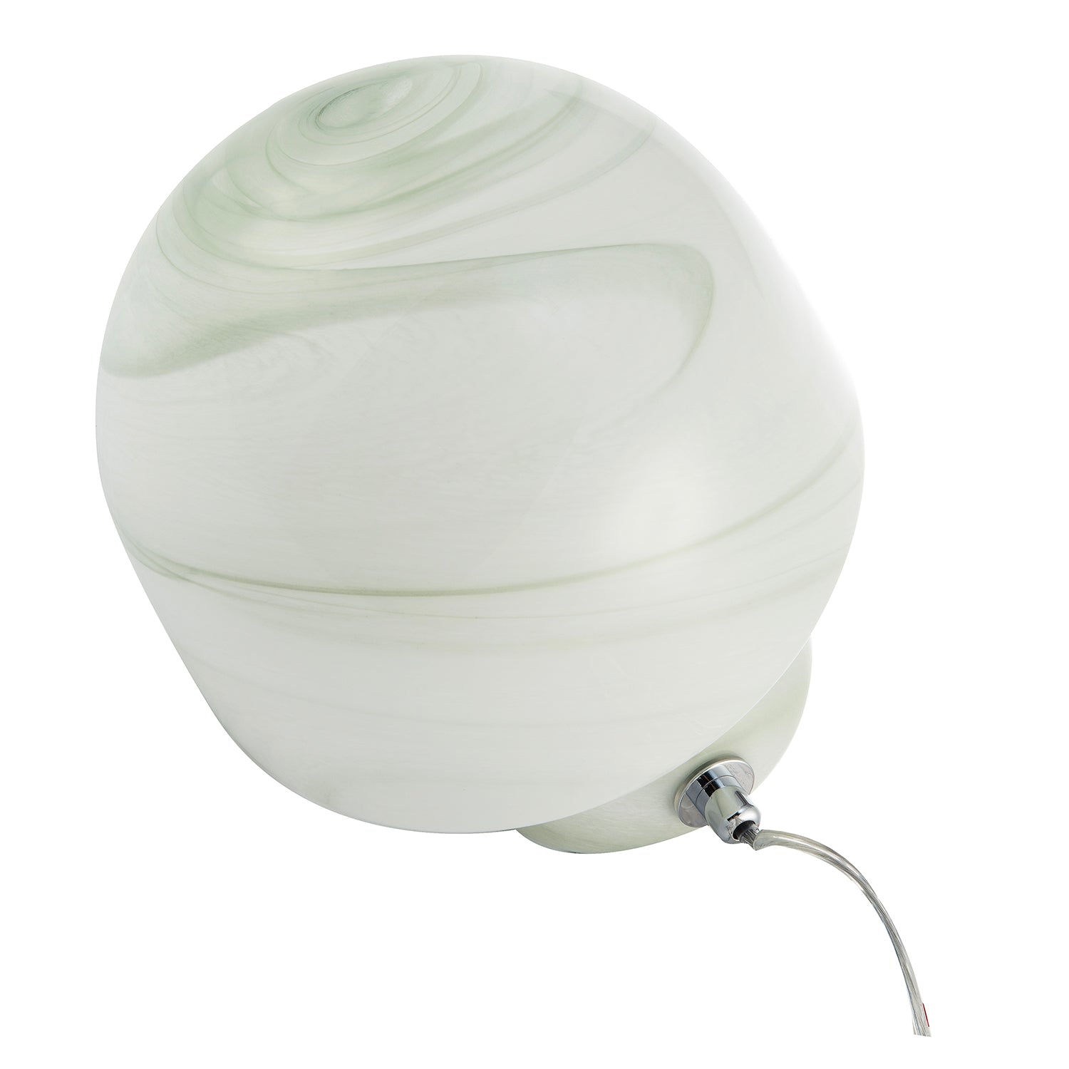 Modern Unique Green and White Marble Effect Glass Mushroom Table Lamp Image 4