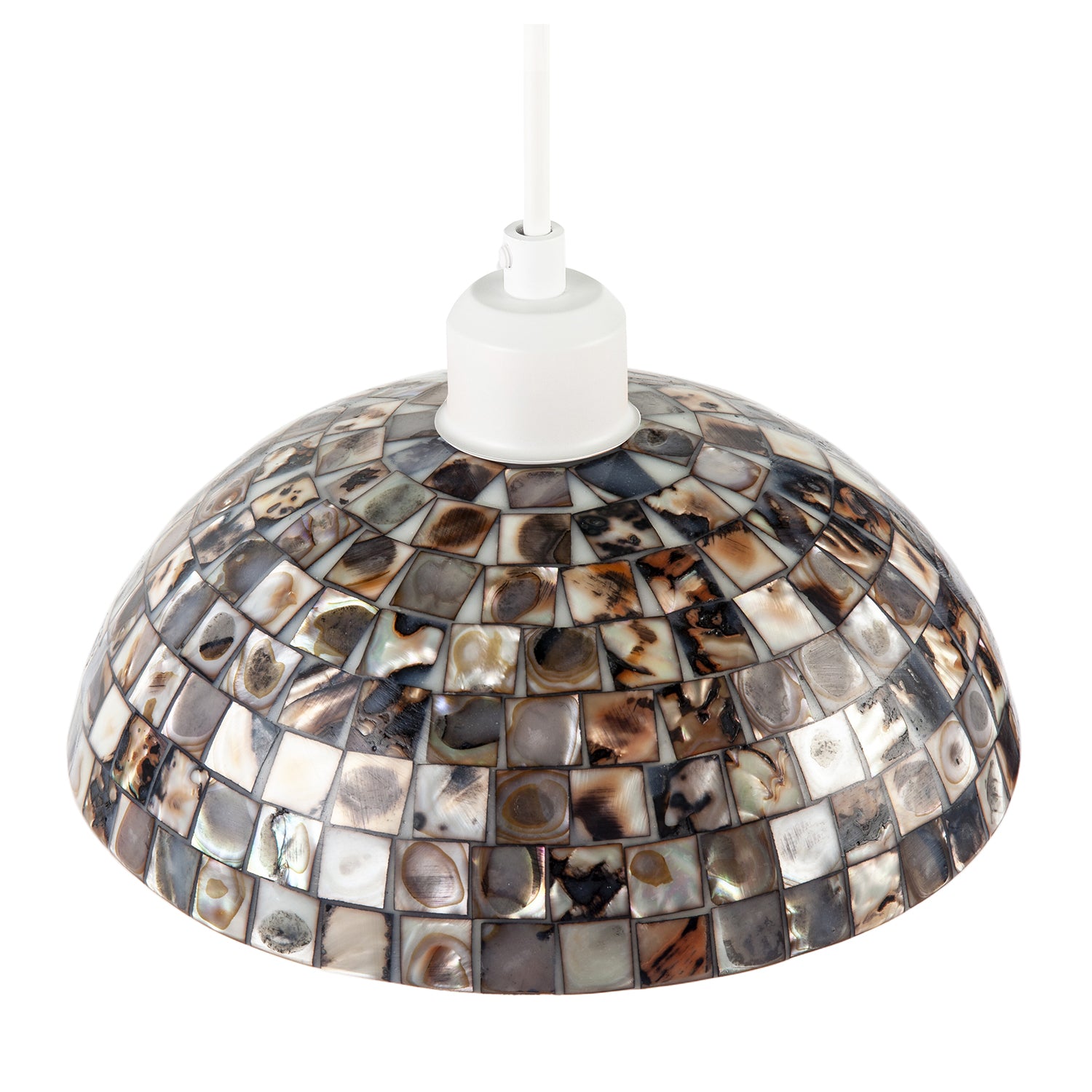 Natural Mother of Pearl Shell Mosaic Dome Ceiling Pendant Light Shade Image 4