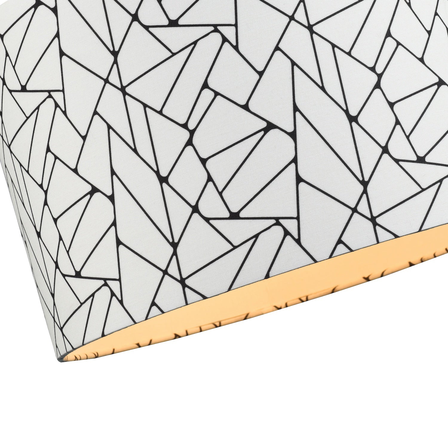 Off-White and Black Geometric Drum Lamp Shade with Inner Cotton Fabric Lining Image 4