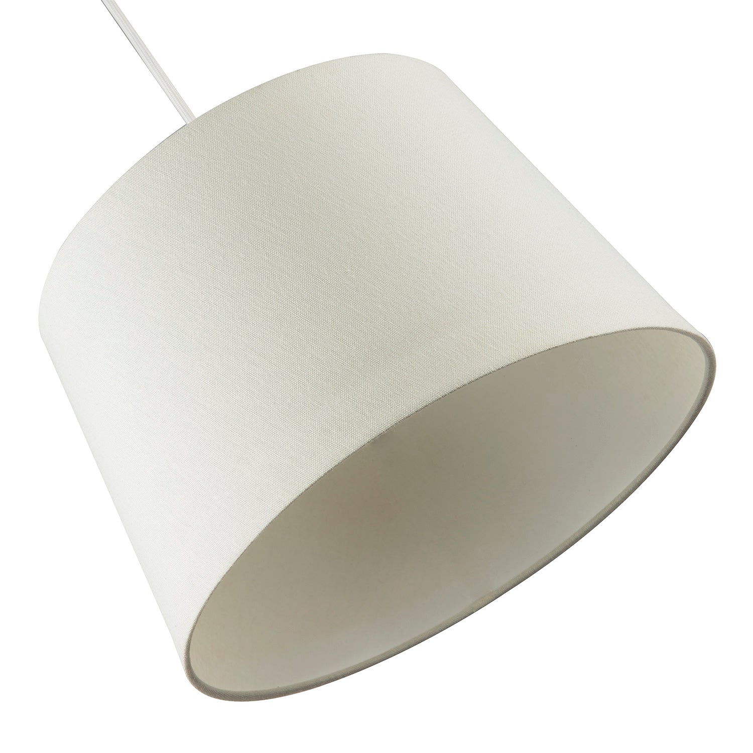 Contemporary Off-White Linen Fabric Drum Lampshade with Cotton Inner Image 5
