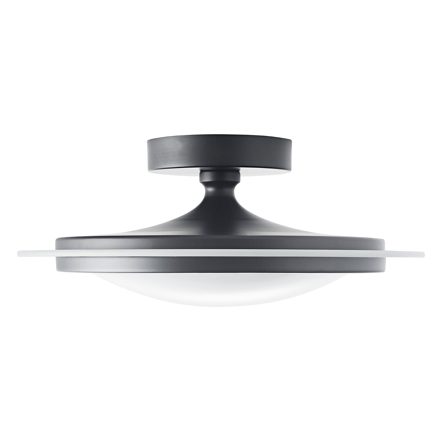 Modern and Sleek Semi Flush LED Powered Ceiling Light Fitting in Matt Black Image 4