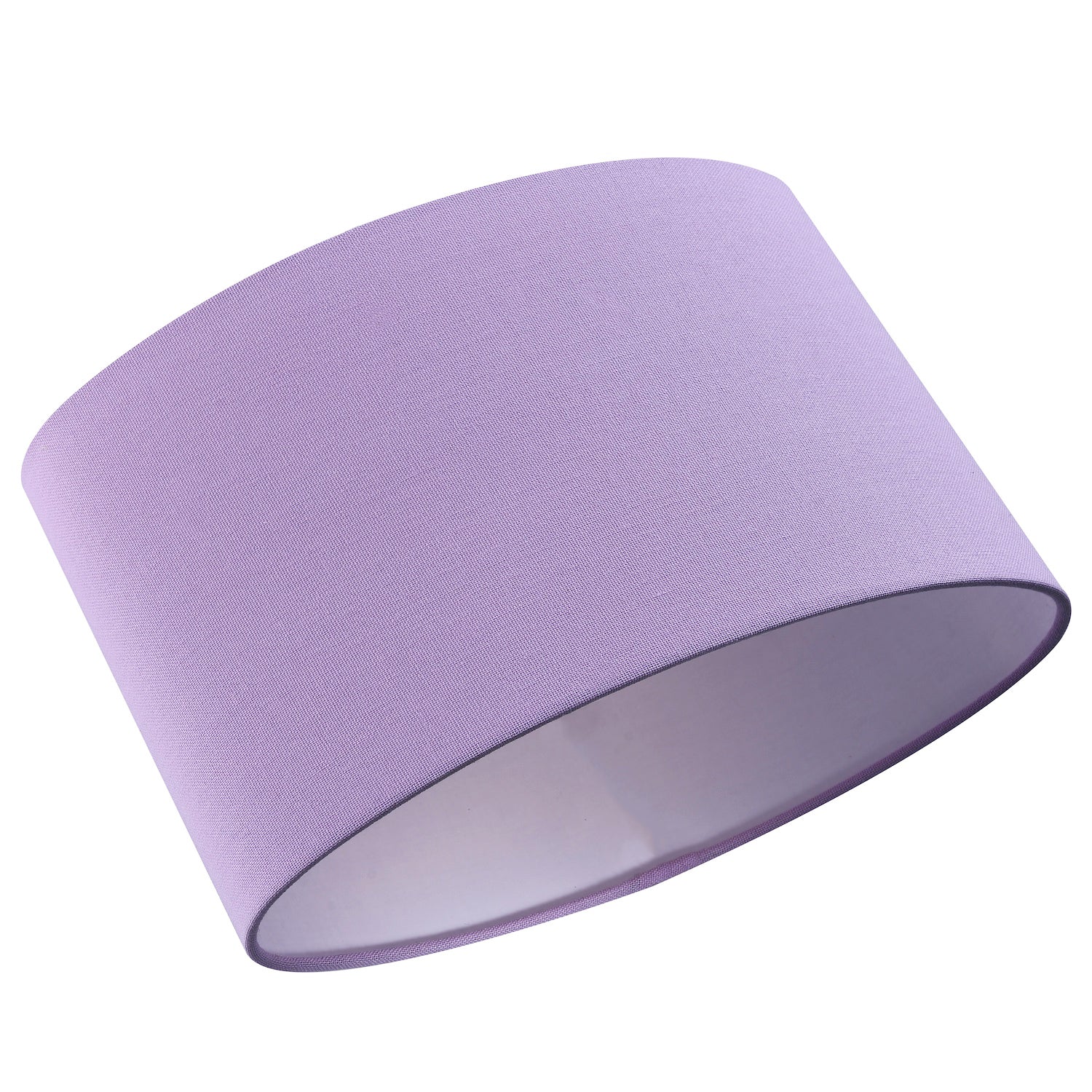 Contemporary and Stylish Soft Lilac Linen Fabric Oval Lamp Shade - 30cm Width Image 4