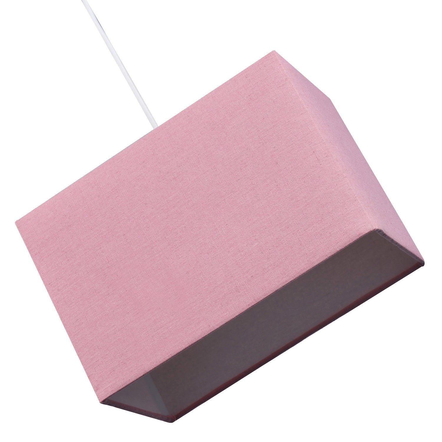 Contemporary and Stylish Soft Blush Pink Linen Fabric Rectangular Lamp Shade Image 4