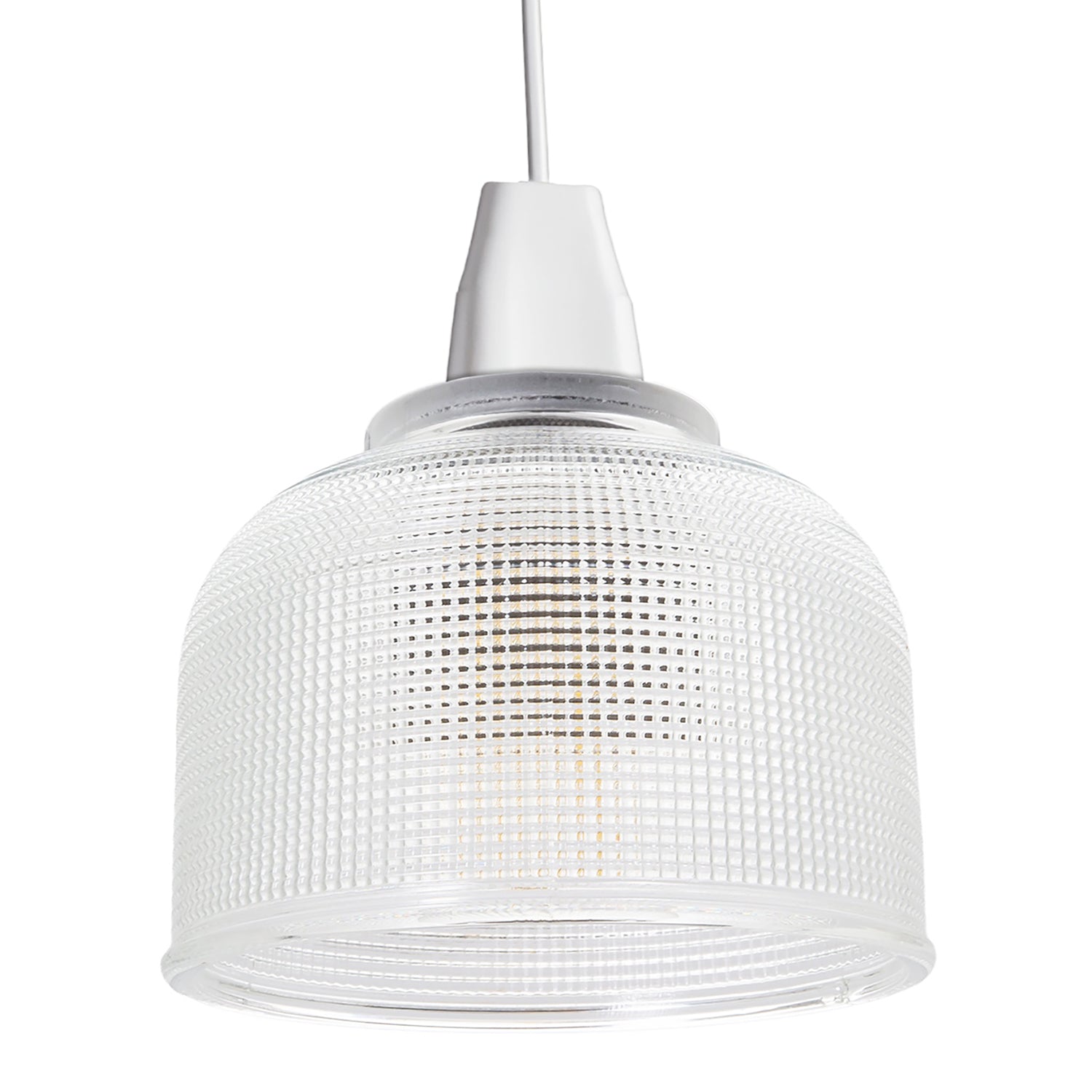 Modern Domed Transparent Etched Glass Pendant Lighting Shade - 15cm Image 2