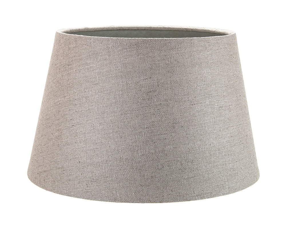 Traditional 12 Inch Grey Linen Fabric Drum Table/Pendant Lampshade 60w Maximum Image 1