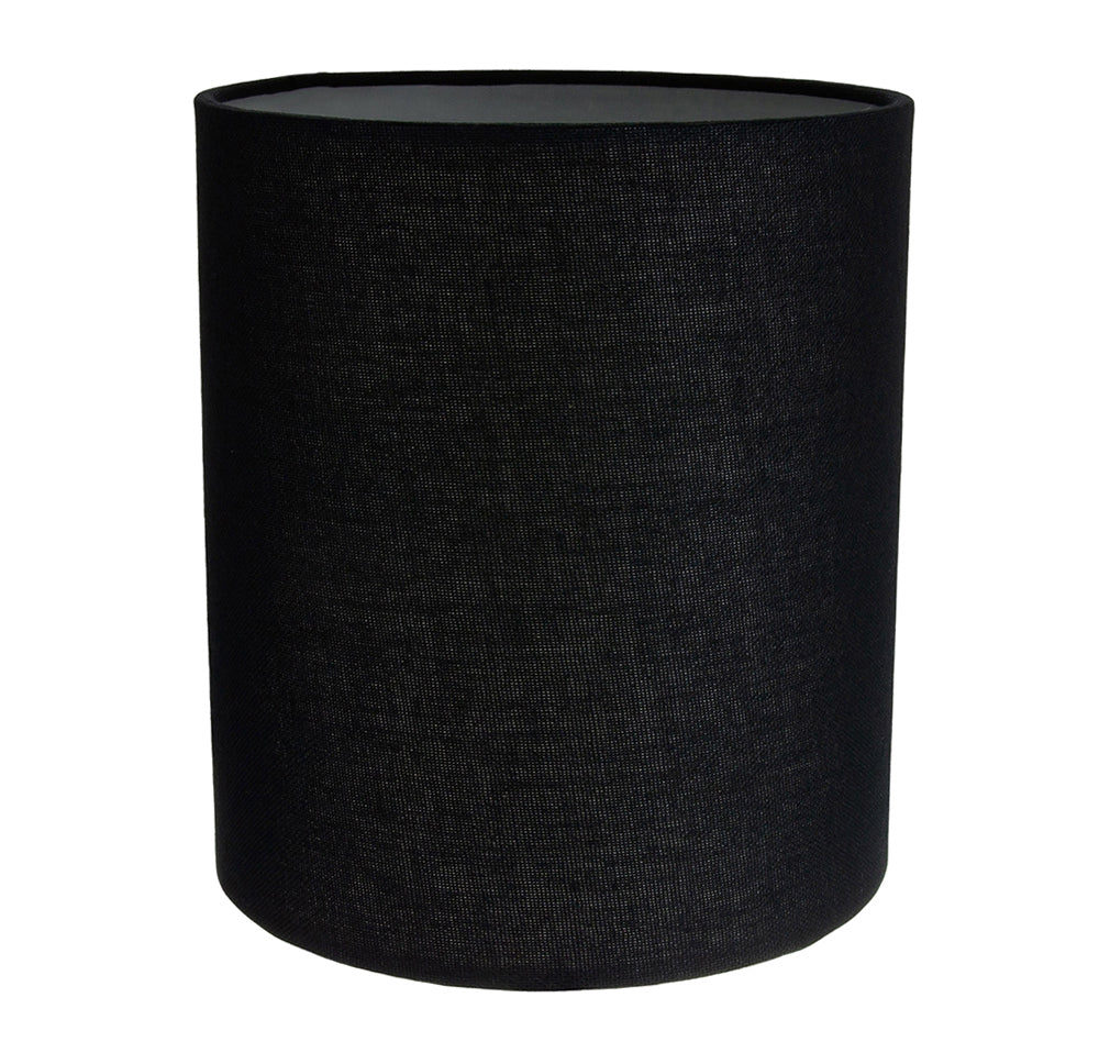 Contemporary and Elegant Ash Black Linen Fabric 18cm High Cylinder Lamp Shade Image 1