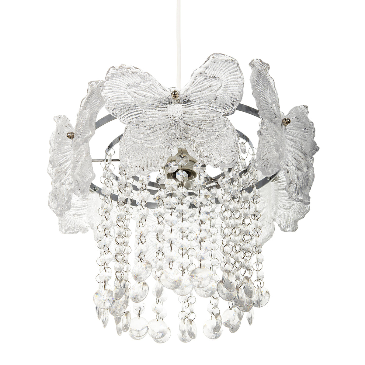 Decorative Glass Butterfly Design Pendant Lamp Shade with Chrome Frame Image 3