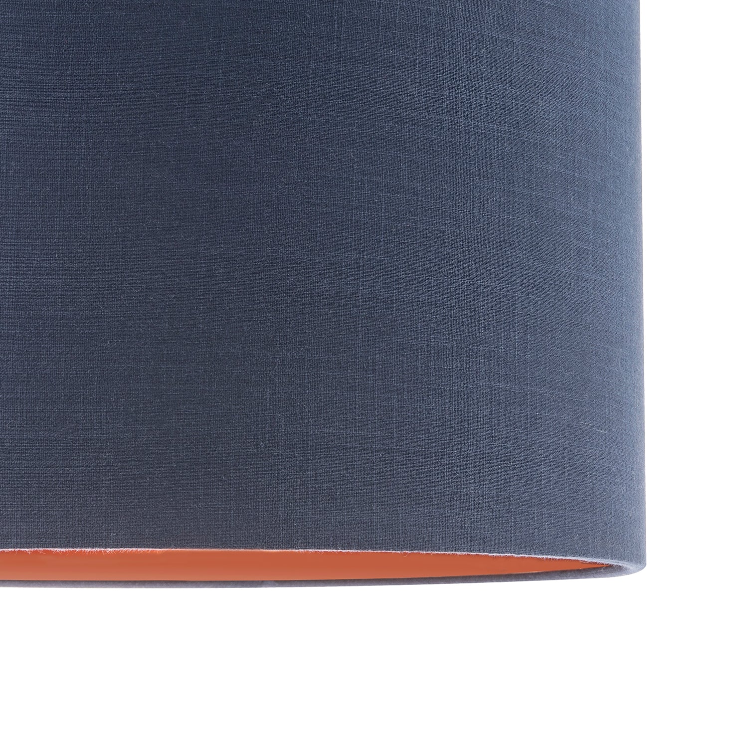 Modern Midnight Blue Cotton Lamp Shade with Brushed Gold Inner Lining Image 3
