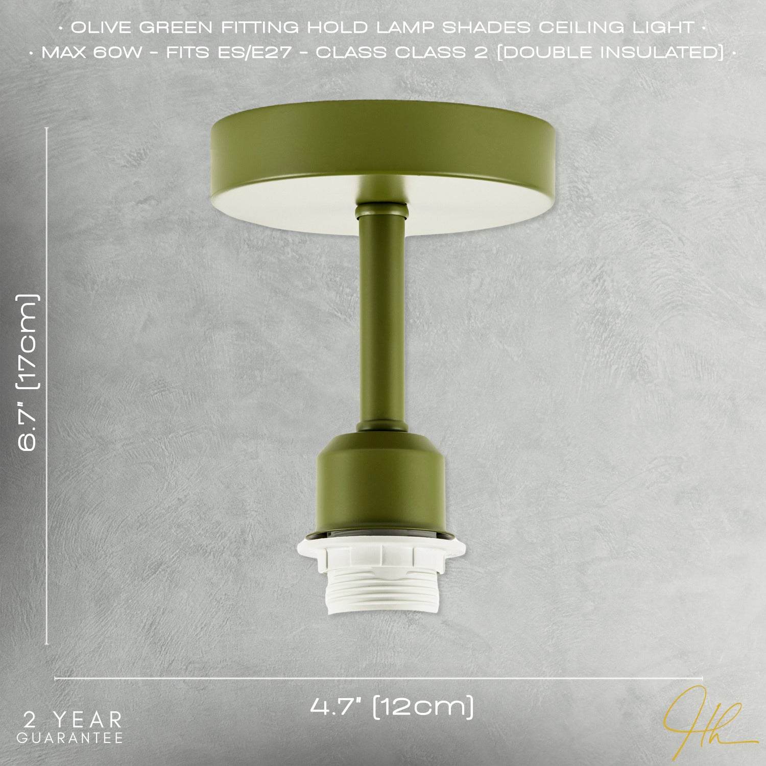 Traditional Olive Green Ceiling Light Fitting to Hold Lamp Shades Image 7