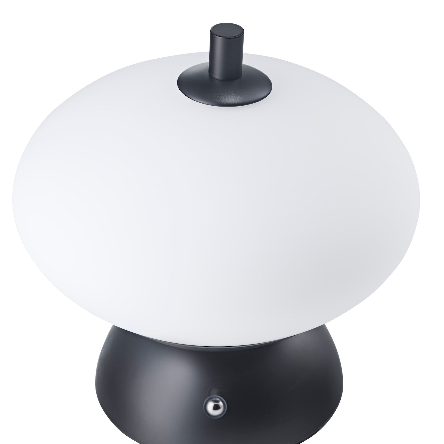 Black Domed Rechargeable Touch Dimmable Table Lamp with Frosted Glass Shade Image 3