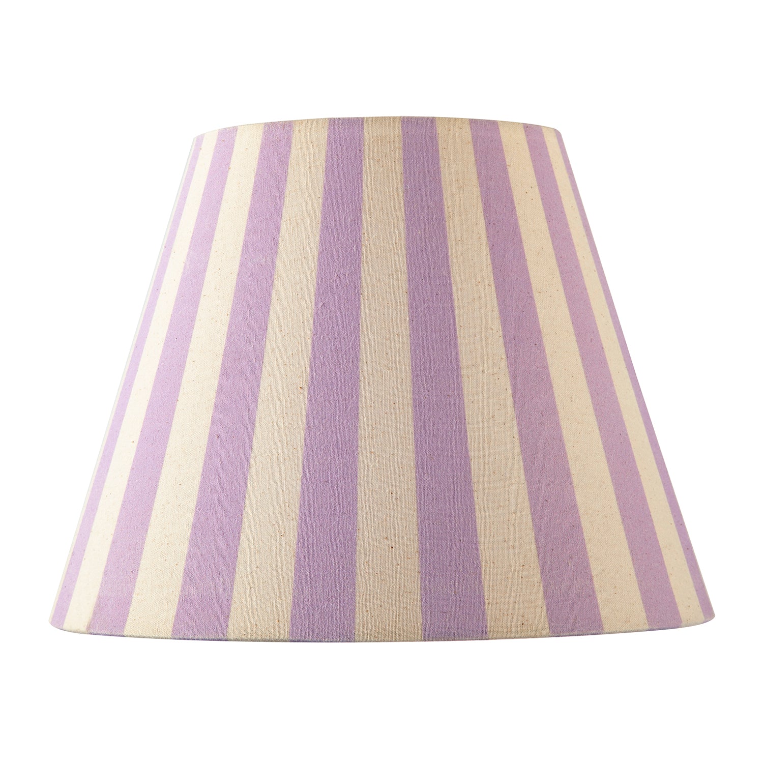 Lavender Lilac and Oatmeal Linen Stripe Coolie Shade with Cotton Inner Image 4