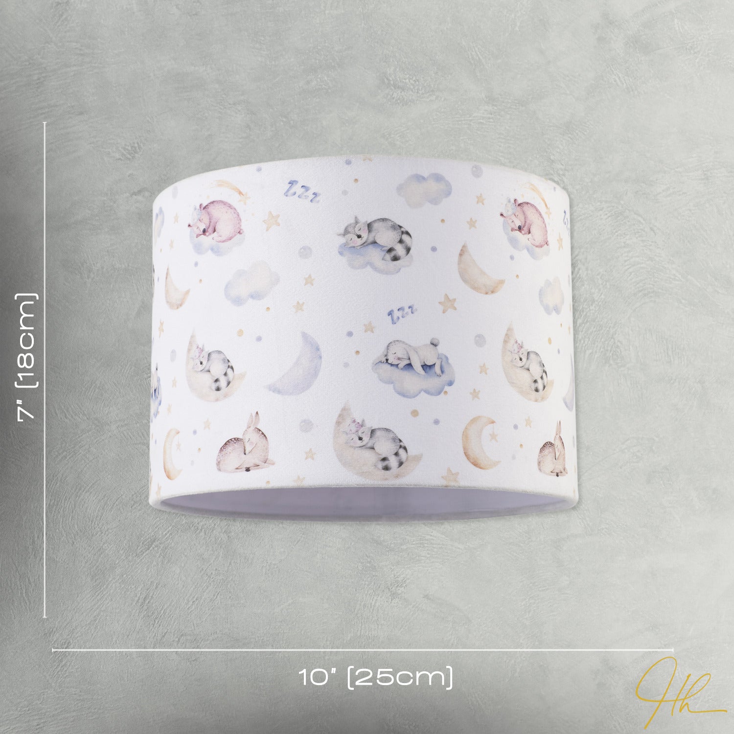 Fun and Cosy Baby Velvet Lamp Shade with Stars Clouds and Animals Image 7