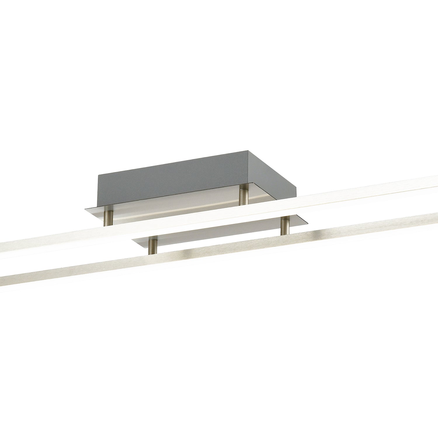 Modern LED Strip Ceiling Light Fitting in Brushed Nickel Perfect for Kitchens Image 3