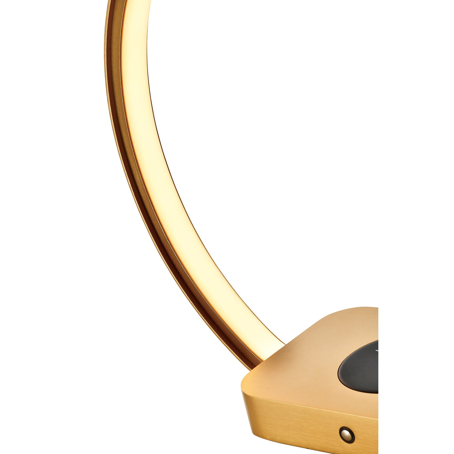 Brushed Gold Touch Dimmer LED Table Lamp with Qi Wireless Charger and USB-C Port Image 2