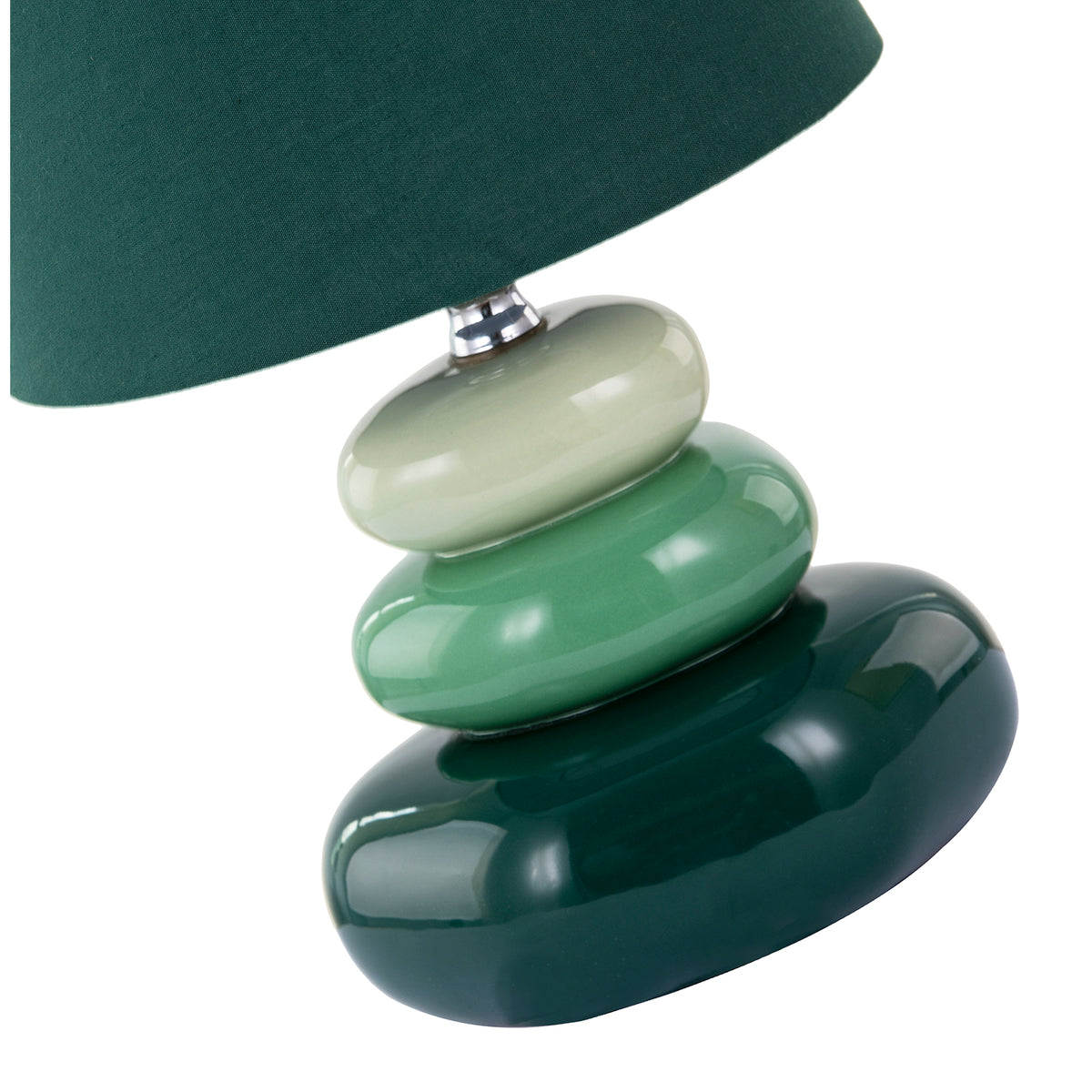 Ceramic Pebble Table Lamp with Olive Forest and Pale Green Colours Image 3