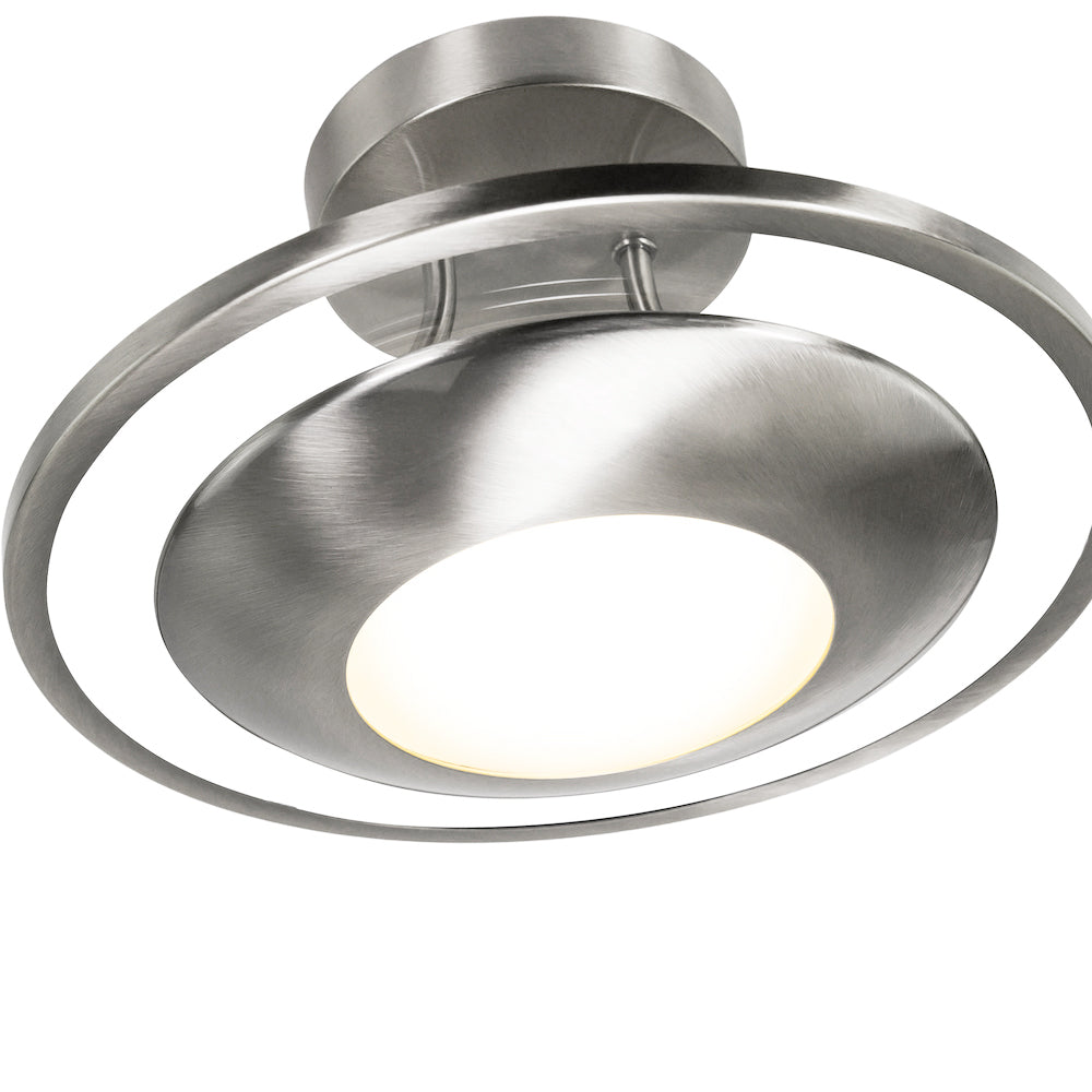 Modernistic Semi Flush Eco Friendly LED Ceiling Light Fitting in Satin Nickel Image 5