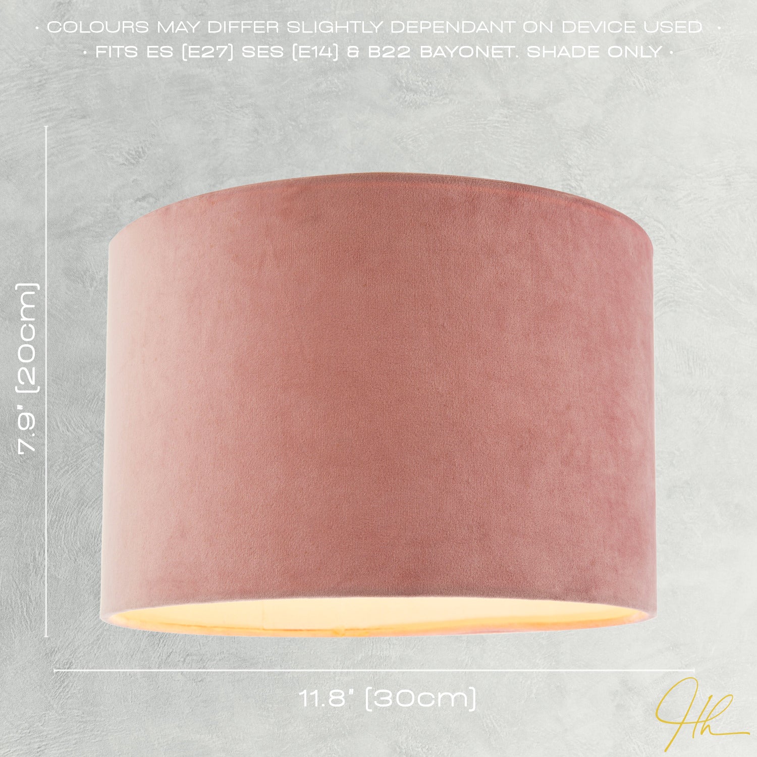 Soft Velvet Blush Pink Fabric Round Lamp Shade for Table or Pendant Image 6