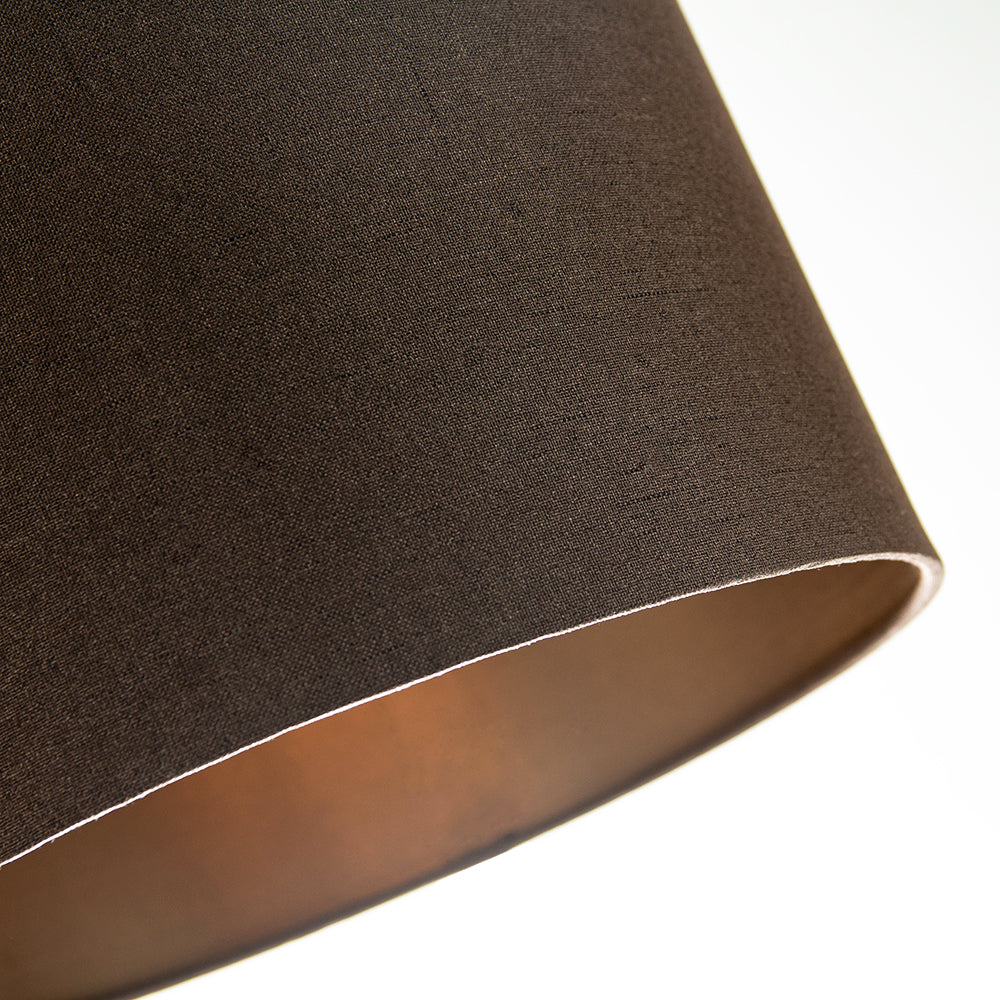 Contemporary and Sleek Brown Textured Linen Fabric Drum Lamp Shade 60w Maximum Image 4