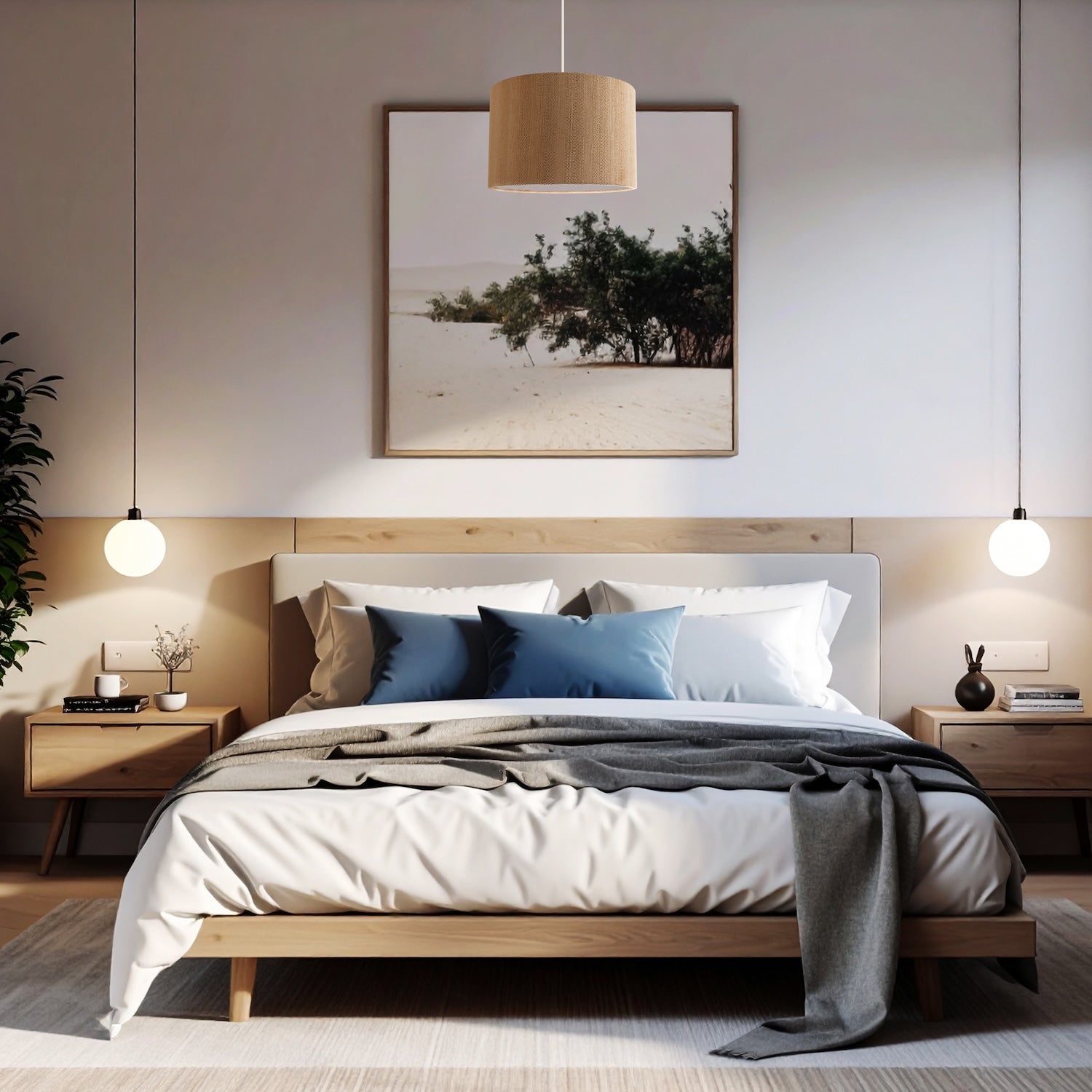 Textured Oatmeal Linen Fabric Drum Lamp Shade with Taupe Cotton Lining Image 6