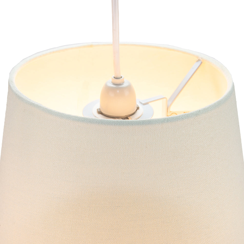 Classic 10 Inch Cream Linen Fabric Drum Table/Pendant Lamp Shade 60w Maximum Image 4